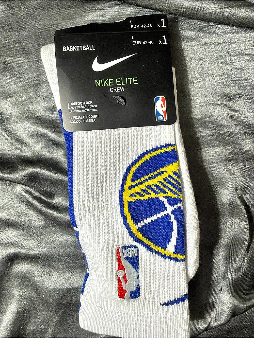 Warriors Nike Elite Crew Basketball Socks Basketball Socks White & Blue